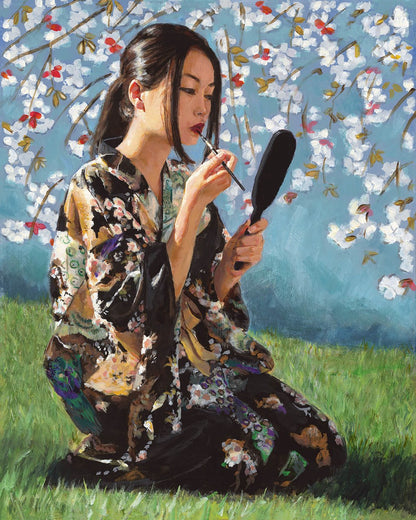 Geisha With White Flowers II